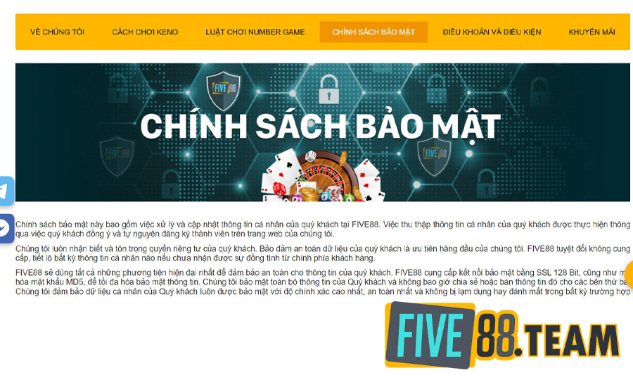 Chính sách bảo mật Five88