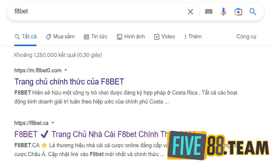 Top 10 nhà cái F8BET trên google